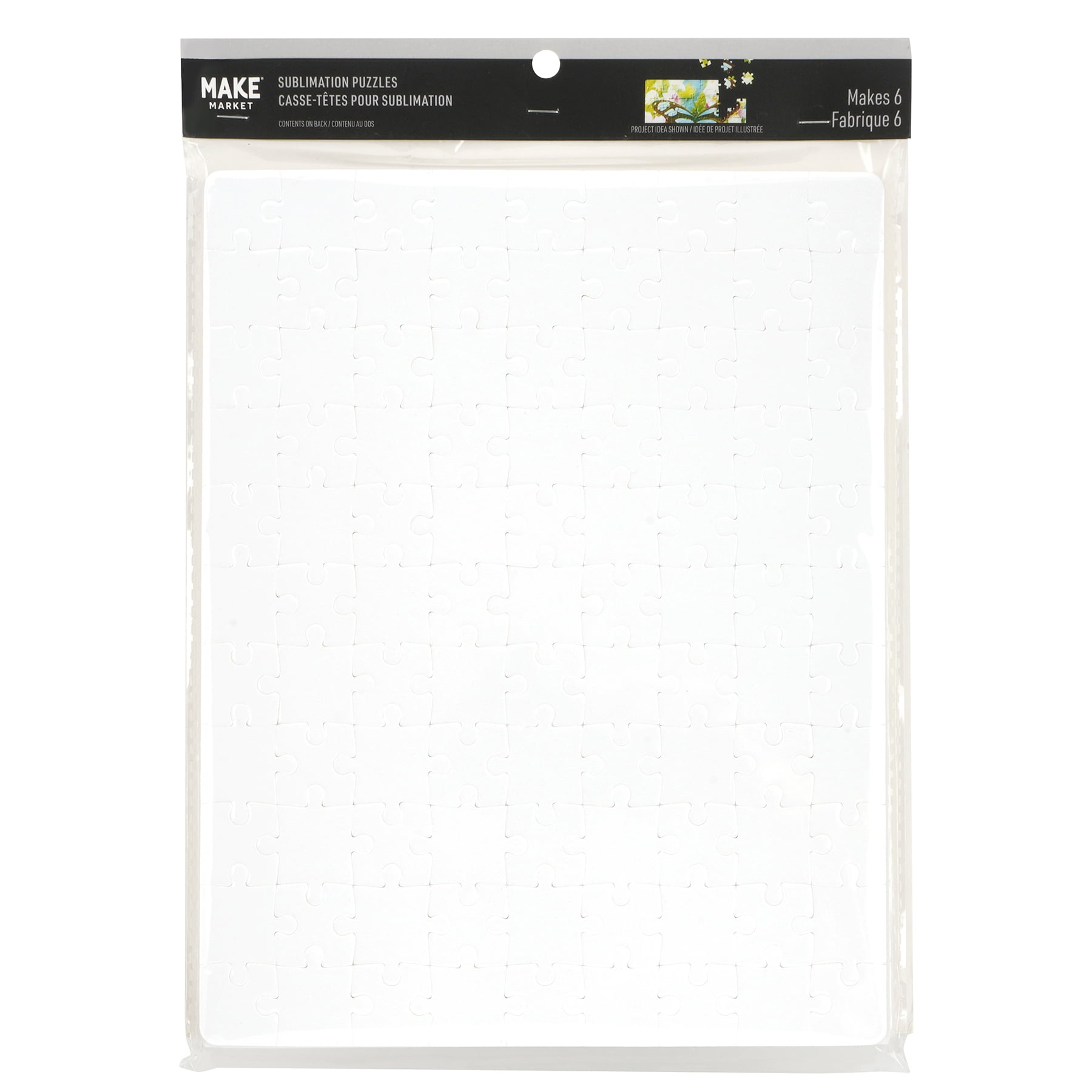 8" x 10" Sublimation Puzzles by Make Market – Blank Cardboard Jigsaw Puzzles for Heat Transfer Designs - 12 Pack