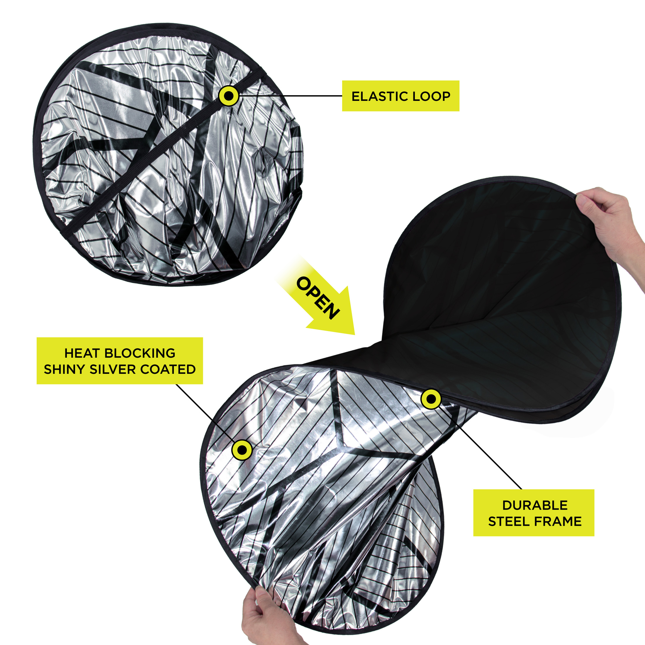 Auto Drive Polygon Universal Fit Twist Sunshade photo 4