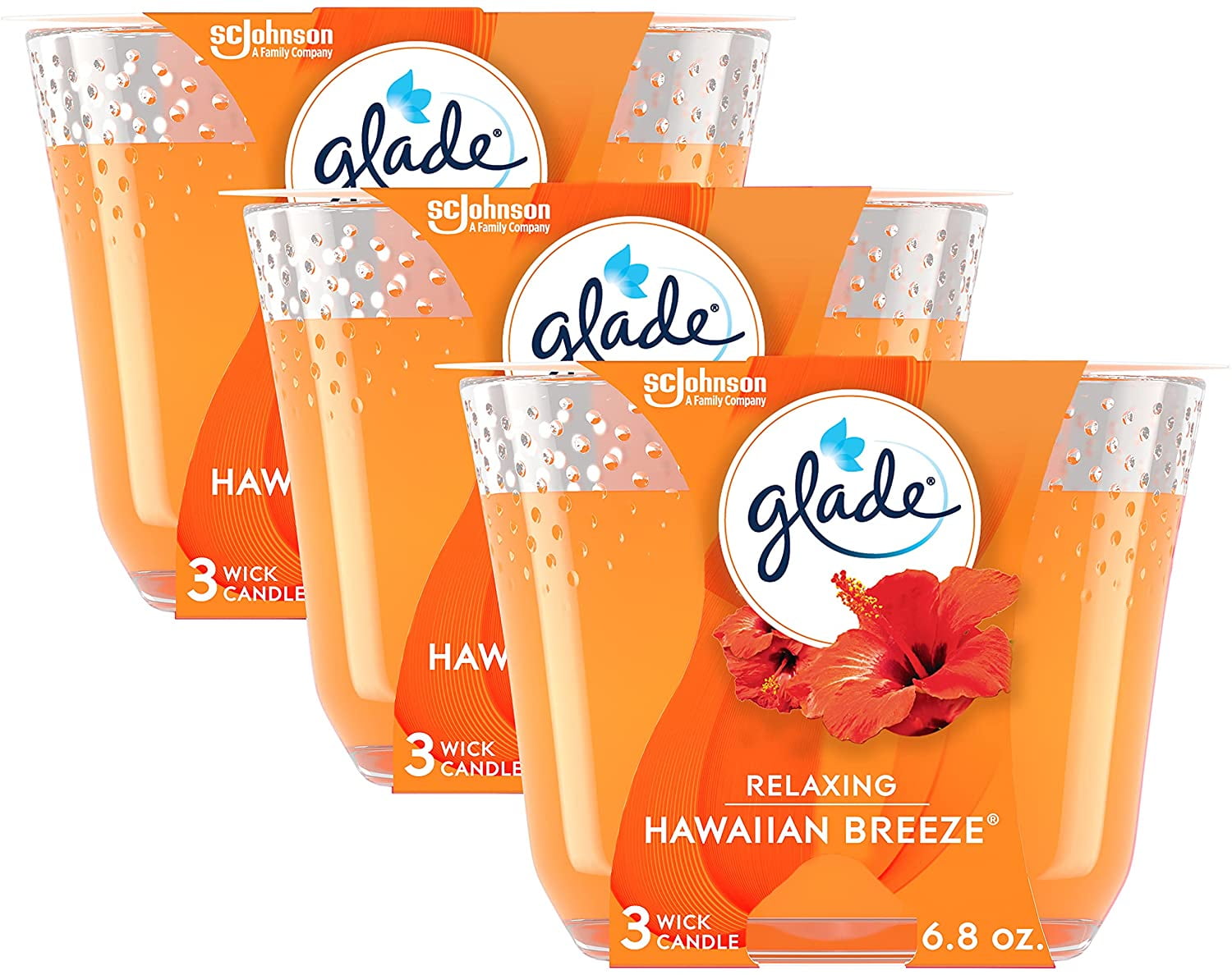 Glade Candle Hawaiian Breeze, Fragrance Candle Infused with Essential