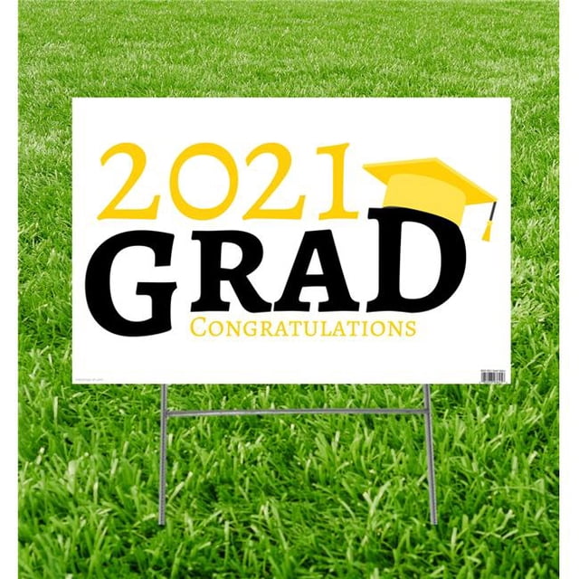 Advanced Graphics 3625 23 x 15 in. 2021 Grad Yard Sign, Yellow
