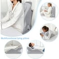 thumbnail image 5 of ColourTree Light Grey Adult Ergonomic Memory Foam Bed Triangle Wedge Pillow Headboard with Face Down Massage Prone Pillow Function for Reading, with Washable Cover, 5 of 7