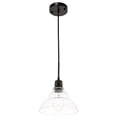thumbnail image 3 of Gil 1 light Black and Clear seeded glass pendant, 3 of 4