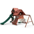Gorilla Playsets Sun Palace Deluxe Wooden Swing Set with 2 Slides