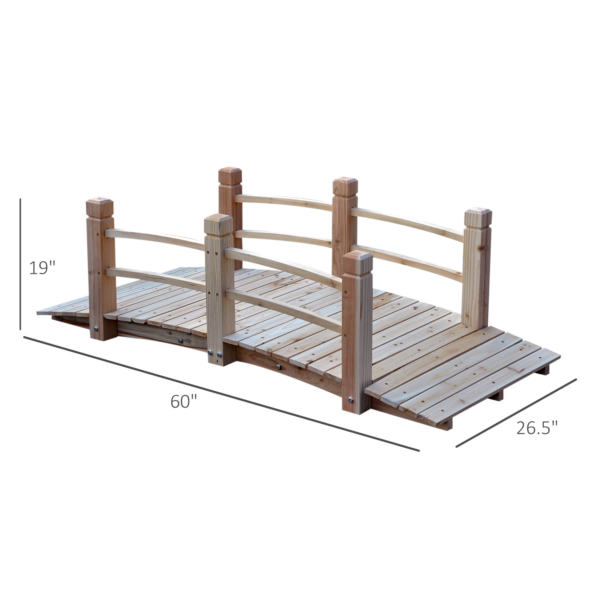 Wooden Garden Bridge Arc Footbridge
