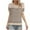 Beige, variant on Maean Womens Short Sleeve Sweaters Striped Knitted Crew Neck Casual Tops Summ Fall Dressy Clothes