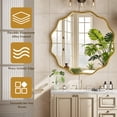 thumbnail image 6 of BEAUTYPEAK 36" Wavy Round Bathroom Mirror Wall Decor with Deep Frame, Gold, 6 of 10