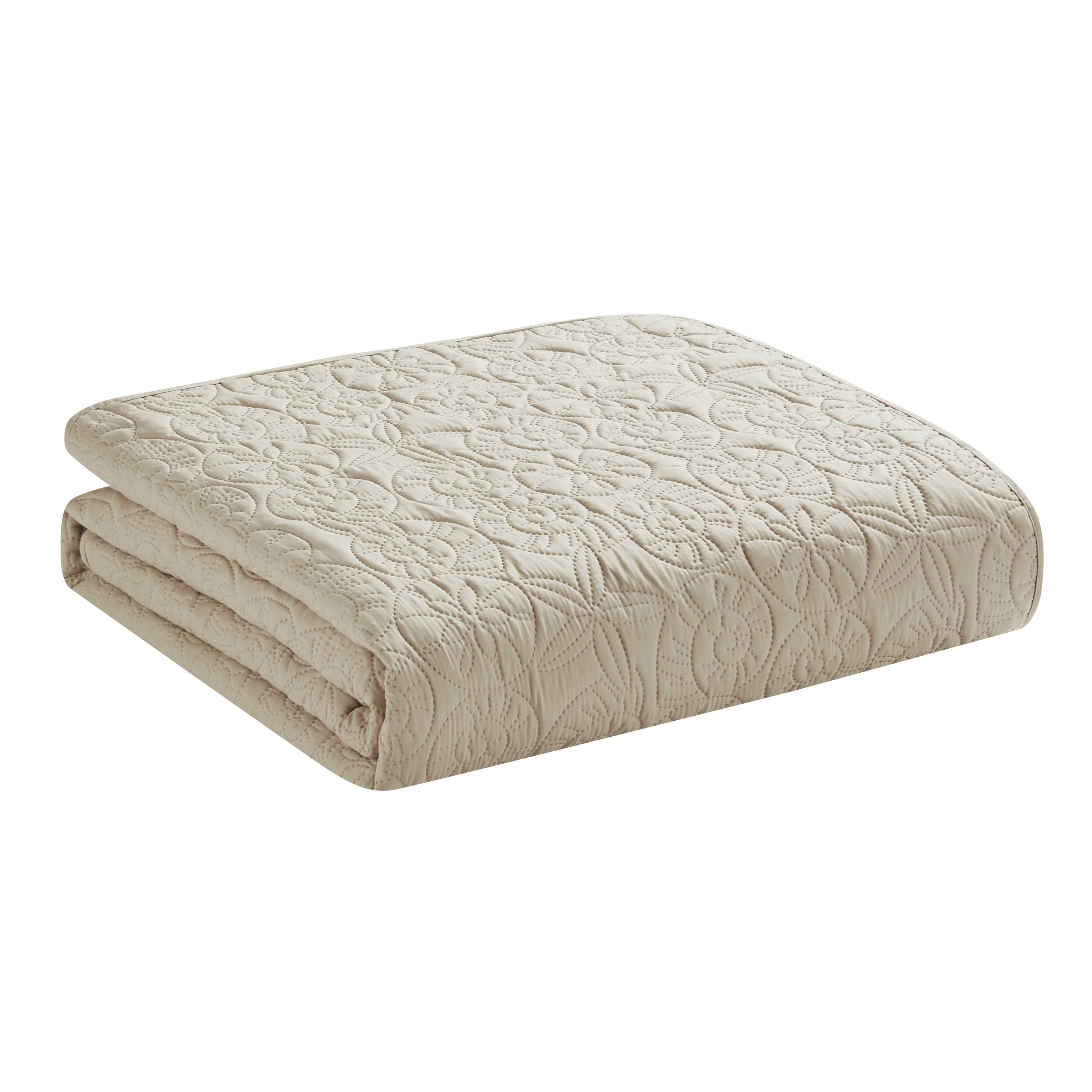 VCNY Home Seashell Coastal 3-Piece Taupe Textured Seashell Quilt Set, King, Adult, Unisex