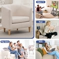 thumbnail image 6 of Fabric Barrel Accent Chair with Armrest, Modern Cozy Padded Living Room Reading Chair for Bedroom, Small Space, Cafe (1PC, Off-White), 6 of 10
