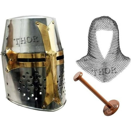 THOR INSTRUMENTS Medieval Handmade Red & White Design Wooden Viking Bjorn Norman Shield 30" Rustic Vintage Home Decor Gifts