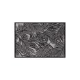 thumbnail image 2 of World Rug Gallery Contemporary Palm Leaf Textured Flat Weave Indoor/Outdoor Door Mat - BLACK 2'x3', 2 of 8