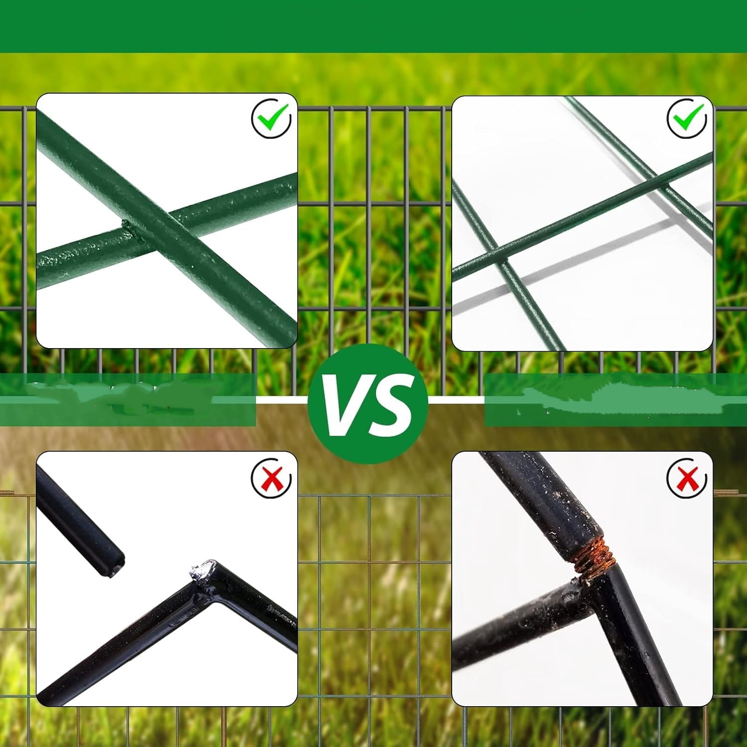 30 Pack Decorative Garden Fence Total 32.5ft (L) x 24in High 1.44" Gap Metal Wire Rustproof Small Animal Barrier Fence Easy Assembly Patio Yard Seedlings Protection Fencing Border Green