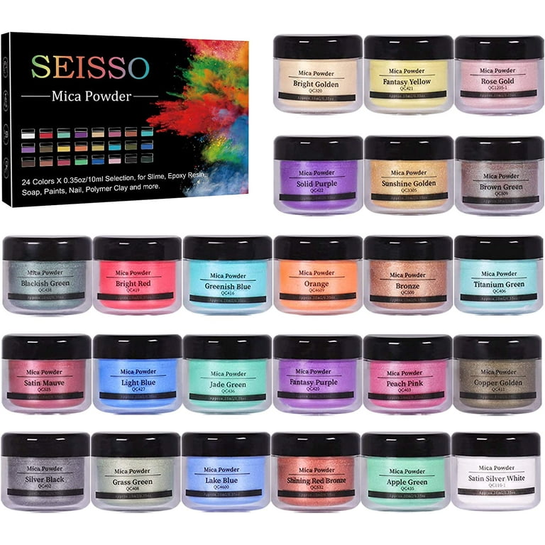 SEISSO Mica Powder for Epoxy Resin Color Pigment Dye Soap Mold Shimmer Body  Butter 8 Color Pearlescent Pigment Powder for Lip G - Mica Powder for Epoxy  Resin Color Pigment Dye Soap