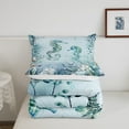 thumbnail image 4 of Seahorse Comforter Set Teal Blue Ocean Beach Coastal King Bedding Comforter Sets ,Starfish Octopus Tentacles Quilt Underwater Creature Coral Duvet Insert,Kawaii Fish Room Decor, 4 of 5