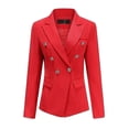 thumbnail image 2 of Yynuda Vestido profesional elegante de 2 piezas para mujer, traje de negocios con doble botonadura (blazer + falda), 2 of 5