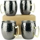 thumbnail image 1 of Juego de 4 tazas Moscow Mule, 100 % hechas a mano, de cobre puro de 18,5 oz, con baño de cobre y asas de latón dorado. 3,7 pulgadas de diámetro x 4 pulgadas de alto., 1 of 6