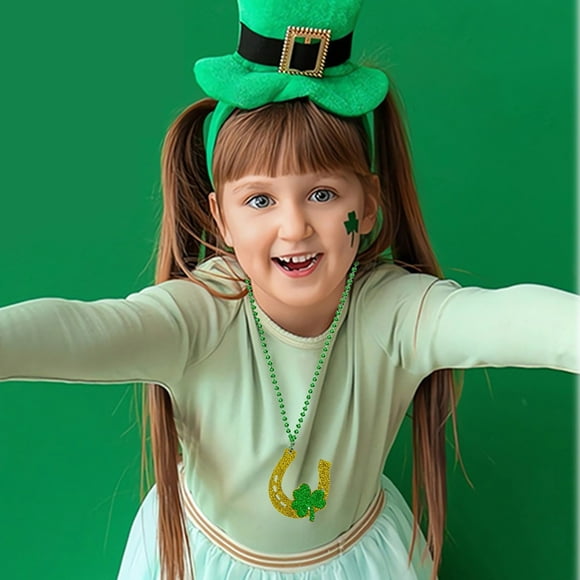 Hearth & Gear Celebrate St. Patrick's Day In Style! Green Necklace For Kids & Adults – Party Decoration With Irish Beads – Festive Charm For Everyone Pendant Necklace Delicate Necklaces for Women