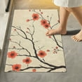 thumbnail image 2 of Yayeee Bath Rug for Bathroom Floor Non Slip Contour Fluffy Soft Absorbent Mat, 20"x24", Red Floral Pattern, 2 of 7