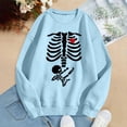thumbnail image 5 of SIYUDAN Sweatshirt for Women Halloween Vintage Graphic Skeleton Sweatshirts Long Sleeve Crewneck Light Blue Sweat Shirt Fall Shirts for Women XL, 5 of 5