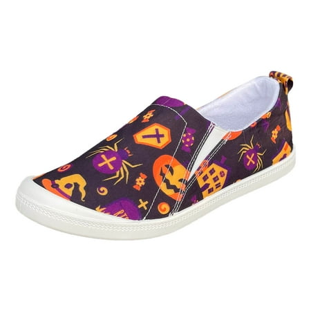 

Casual Shoes for Women Women Shoes Halloween Pumpkin Print Casual Shoes Fashion Soft Sole Non Slip Lazy Casual Shoes Women Casual Shoes Canvas Purple 40