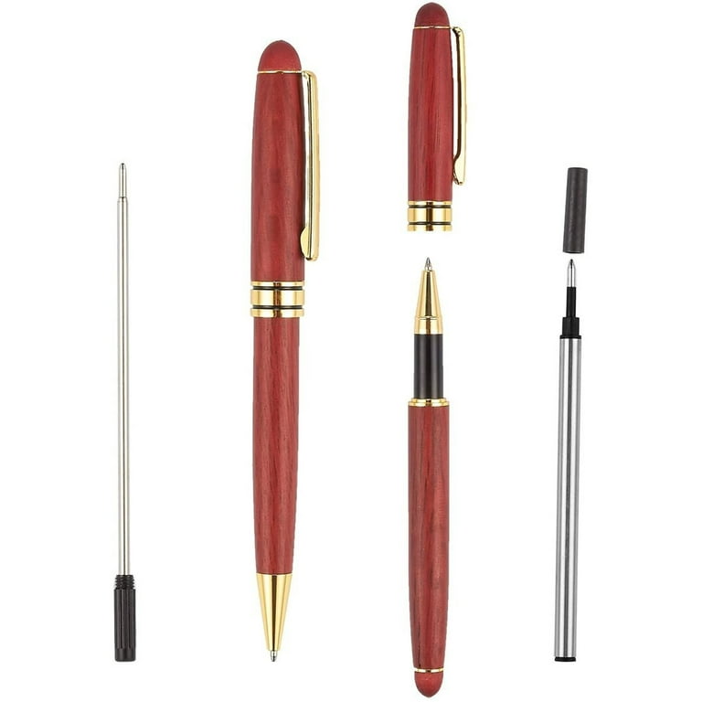 Rosewood Luxury Ballpoint Pen Gift Set of 2 for Men and Women, with Box and  2 Black Ink Refills