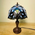 thumbnail image 3 of Jarri Lights Crown Purple Violet Lead Glass Tiffany Lamp, 3 of 6
