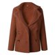thumbnail image 2 of Gibobby Chamarra mujer, Abrigos esponjosos para mujer, chaquetas de oveja mullidas con cierre, estilo novio, clásico, sherpa, manga larga(Marrón,CH), 2 of 5