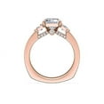 thumbnail image 2 of 0.80 Ct Brilliant Emerald Cut Genuine Diamond Sparkle Three Stone Engagement Ring for Women Solid 14K Rose Gold Size 6.5, 2 of 7