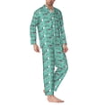 thumbnail image 2 of Picia Great White Shark Pattern Men’s Long-Sleeve Sleepwear Set - Soft 2-Piece Loungewear with Pockets, Comfy PJs for Relaxing Nights-XX-Large, 2 of 7