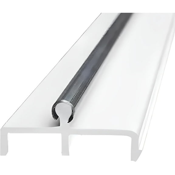 KC Hardware Premium Vinyl Sliding Door Track, Ideal Sliding Glass Door Track with Stainless Steel Cover Ensuring Smooth Glide for Home Improvement and Patio Doors (White, 96 Inches)