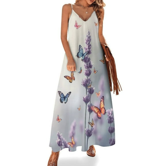 Lavender Sleeveless Dress Women's Clothing Chic And Elegant Woman Dress Elegant Women's Sets