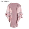 thumbnail image 2 of Poncho tipo capa abierto con frente cálido para mujer, chales con bloques de color, cárdigan de invierno, ponchos estampados para mujer, 2 of 6