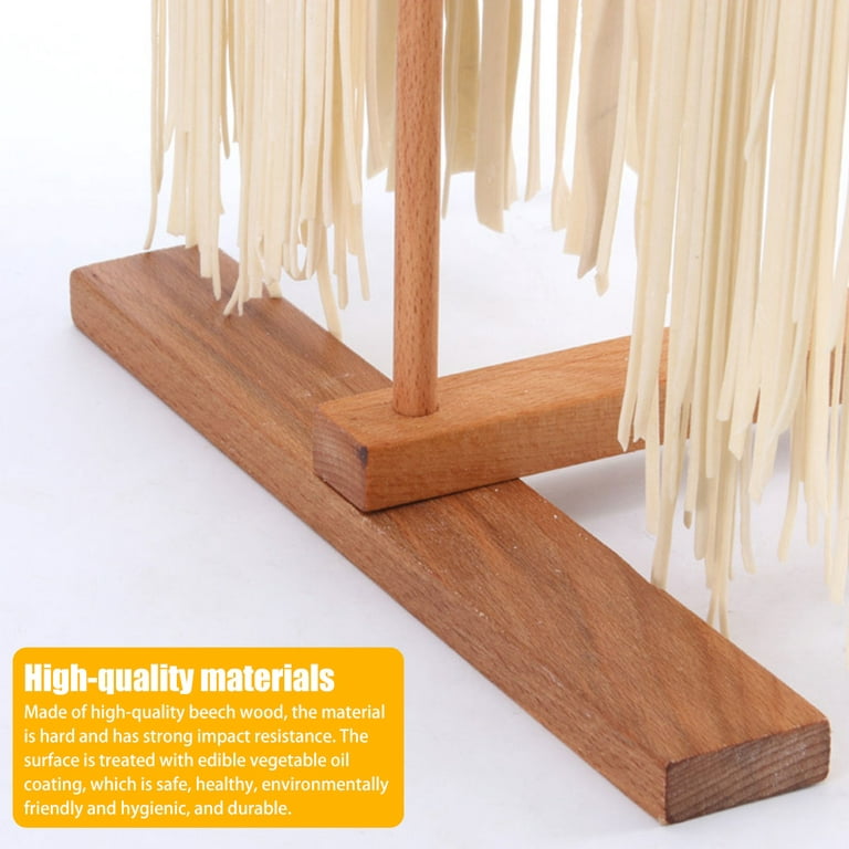 Pasta Drying Rack, Large Wood Pasta Rack Collapsible for Fresh