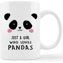 Funny Panda Face Mug Cup,Just A Girl Who Loves Pandas Ceramic Mug-11oz Coffee Milk Tea Mug Cup,Gifts For Pandas Lovers Girls Women Teen Girls