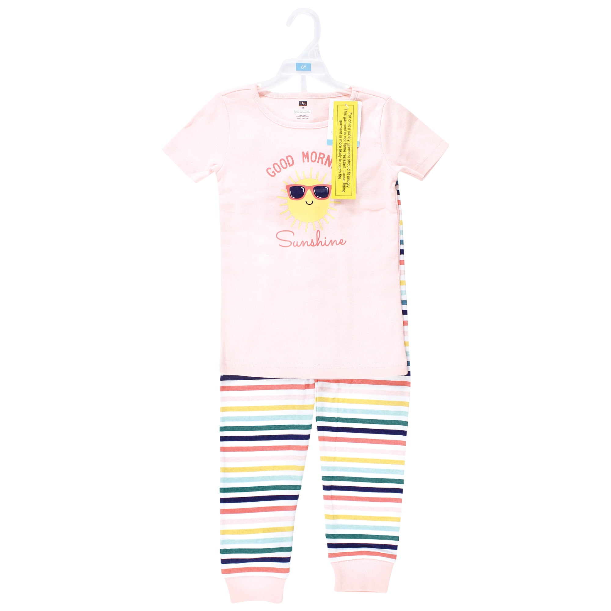 Hudson Baby Infant Girls Cotton Pajama Set, Good Morning Sunshine, 12-18 Months