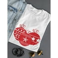 thumbnail image 3 of Red Christmas Balls  Women White T-Shirt, Female Large, 3 of 4