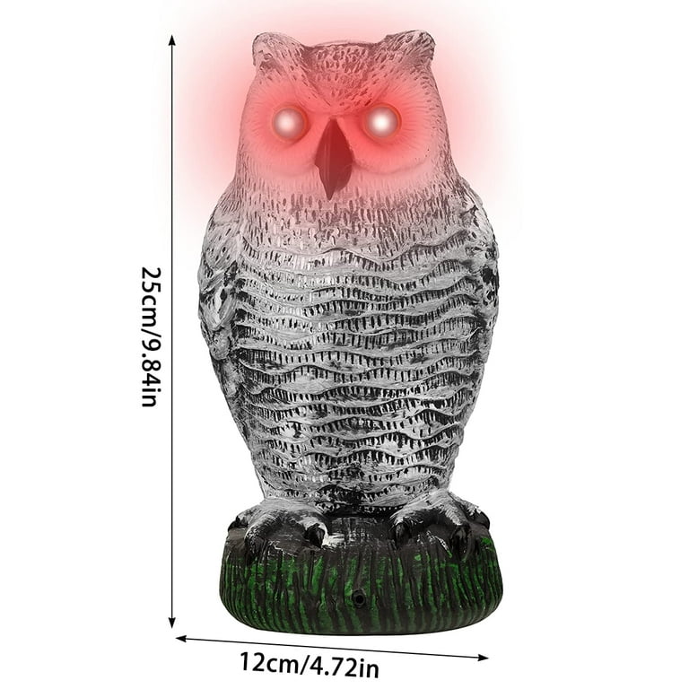 owl様 Qenwkxz Owl Decoy with Flashing Eyes & Sound, Bird Control