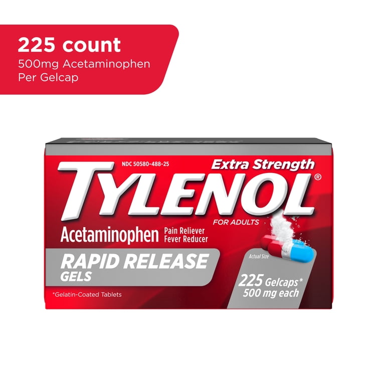 tirzepatide acetaminophen Tylenol Rapid Release Extra Strength Gelcaps, Acetaminophen 500 mg, Strong,  Fast, 225 Count Size HSA/FSA Eligible
