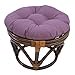 thumbnail image 3 of 18-inch Round Solid Twill Tufted Footstool Cushion - Grape, 3 of 4