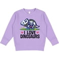 thumbnail image 2 of Inktastic Girl Dinosaur I Love Dinosaurs Toddler Sweatshirt, 2 of 4
