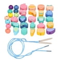 thumbnail image 2 of Cuerda de madera para enhebrar cuentas para niños pequeños, preescolar, juguete educativo de aprendizaje temprano, frutas y verduras., 2 of 14