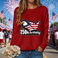 thumbnail image 2 of Leey-World 250 Years of Freedom 250th Anniversary USA Flag 4th of July Shirt Fourth Of July Shirts for Women(Red,M), 2 of 9