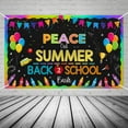 thumbnail image 5 of Welcome Back First Day of school Banner Goodbye Summer Back to School Bash Classroom Decorations Kindergarten Preschool Kids Back to School Party Decor Photo Booth Props 3.6x5.9ft, 5 of 5