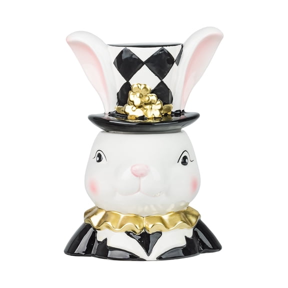 10 Strawberry Street Dapper Rabbit Canister, Black & White