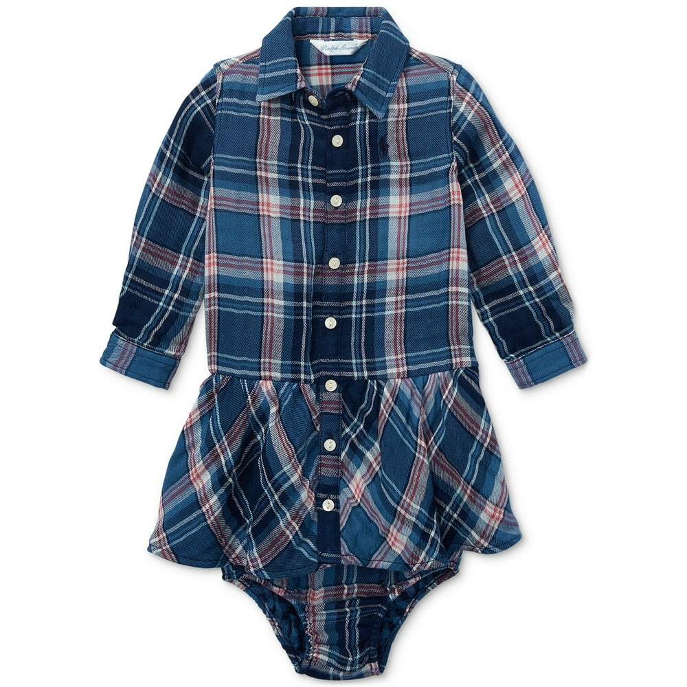 Polo Ralph Lauren Polo Ralph Lauren Infant Girls Plaid Cotton Shirt