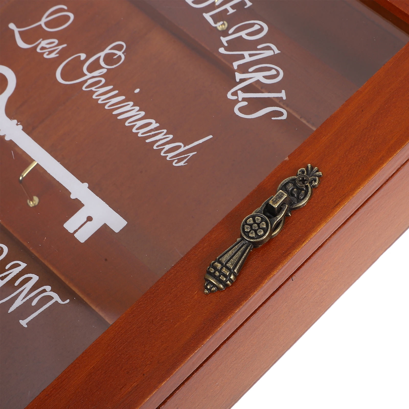 Greenadscape 1Pack Rectangular Wooden Key Box Wall Mount for Home Indoor Use 9.82x8.25x2.28in