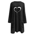 thumbnail image 4 of lcziwo Fuzzy Fleece Sweatshirts for Women Winter Warm Sherpa Pullover Cute Heart Print Casual Thermal Sweatshirt Loose Comfy Loungewear Tunic Tops with Pockets Cyber and Monday Sales Black L, 4 of 6