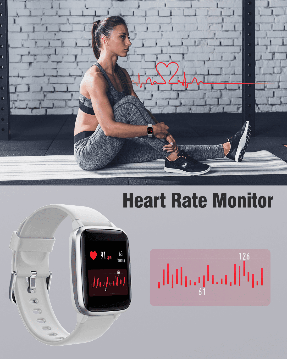 SSS..です。　AiMY AIM-HD01(GY) GRAY YAMAY Smart Watch for Women Men with Heart Rate Monitor