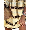 thumbnail image 4 of FASHIONWT Women Plus Size 3/4 Sleeve Printed Loose V-Neck T-Shirt Dress, 4 of 4