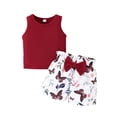 thumbnail image 1 of Hiiyo Infant Girls Summer Clothes Set Ribbed Tank Top and Bow Shorts Outfits for Kids, 1 of 6
