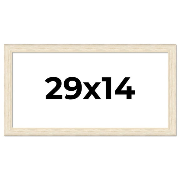29x14 Frame White Barnwood Picture Frame Includes UV Acrylic Plexiglass, Acid Free Foam Backing